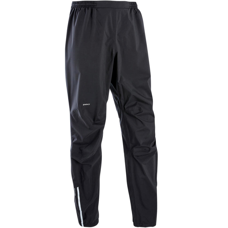 MEN'S TRAIL RUNNING WATERPROOF RAIN TROUSERS BLACK KIPRUN Decathlon