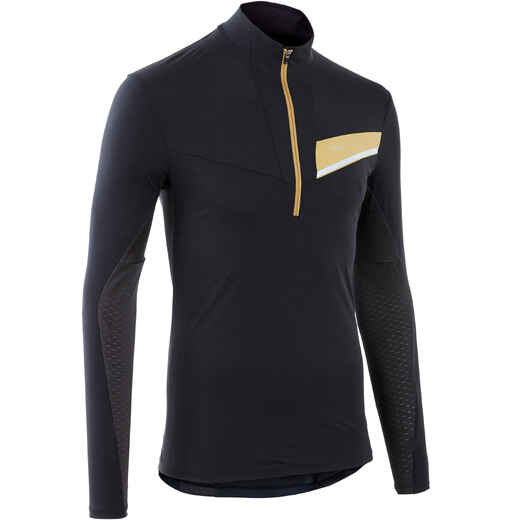 
      MEN'S TRAIL RUNNING LONG-SLEEVED ZIP JERSEY - BLACK/BRONZE 
  