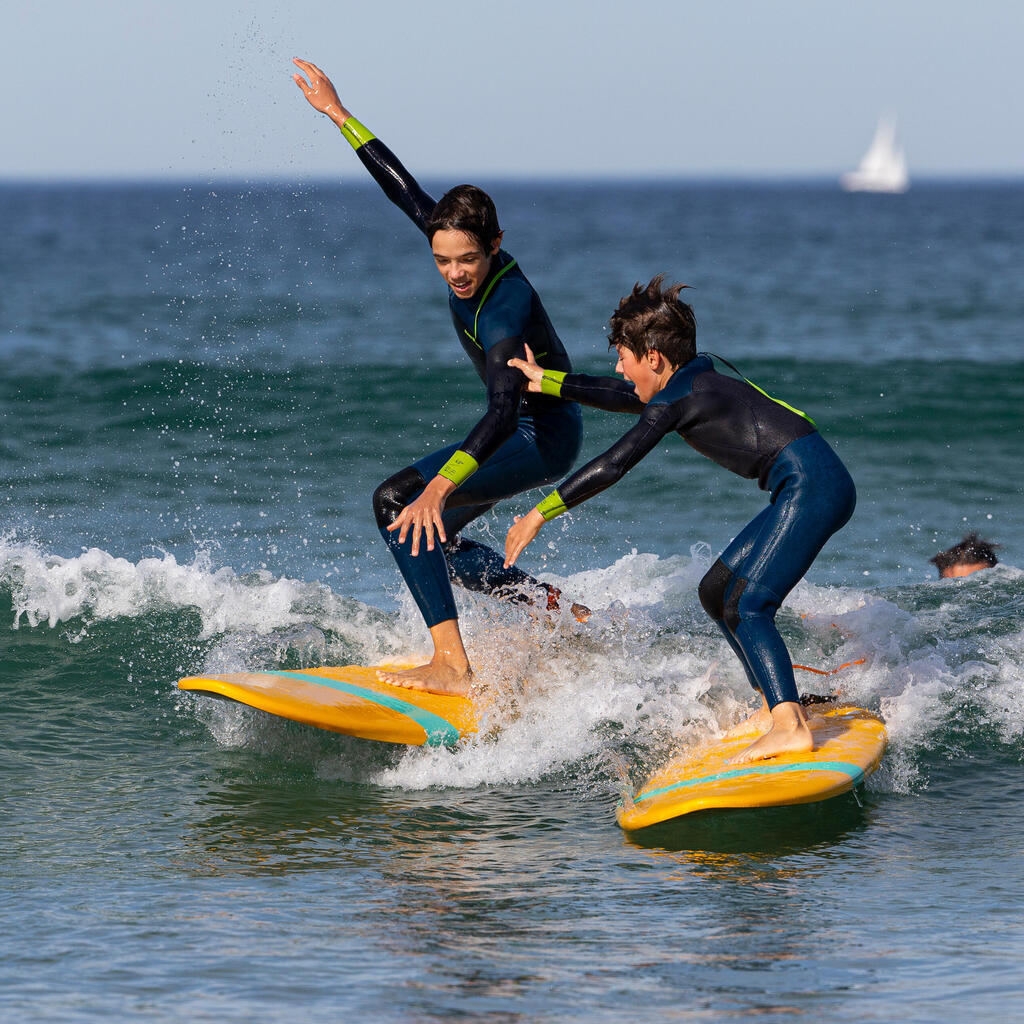Neoprenanzug Surfen Kinder 4/3 mm - 500 Neopren blau/gelb