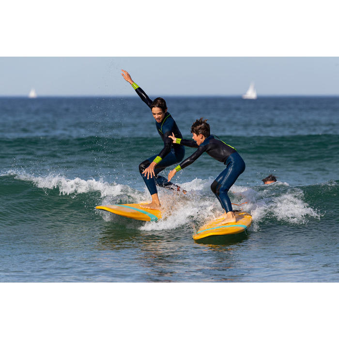 Combinaison Surf 500 Neoprene 4 3 Mm Enfant Bleu Jaune Olaian Decathlon