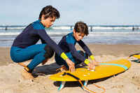 Neoprenanzug Surfen 500  4/3 mm Kinder blau/gelb
