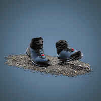 נעלי טיולים רחבות מעור דגם TREK100 לנשים - כחול