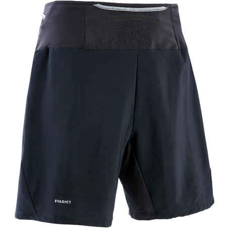 Pantalón Corto Trail Running Hombre Negro Holgado