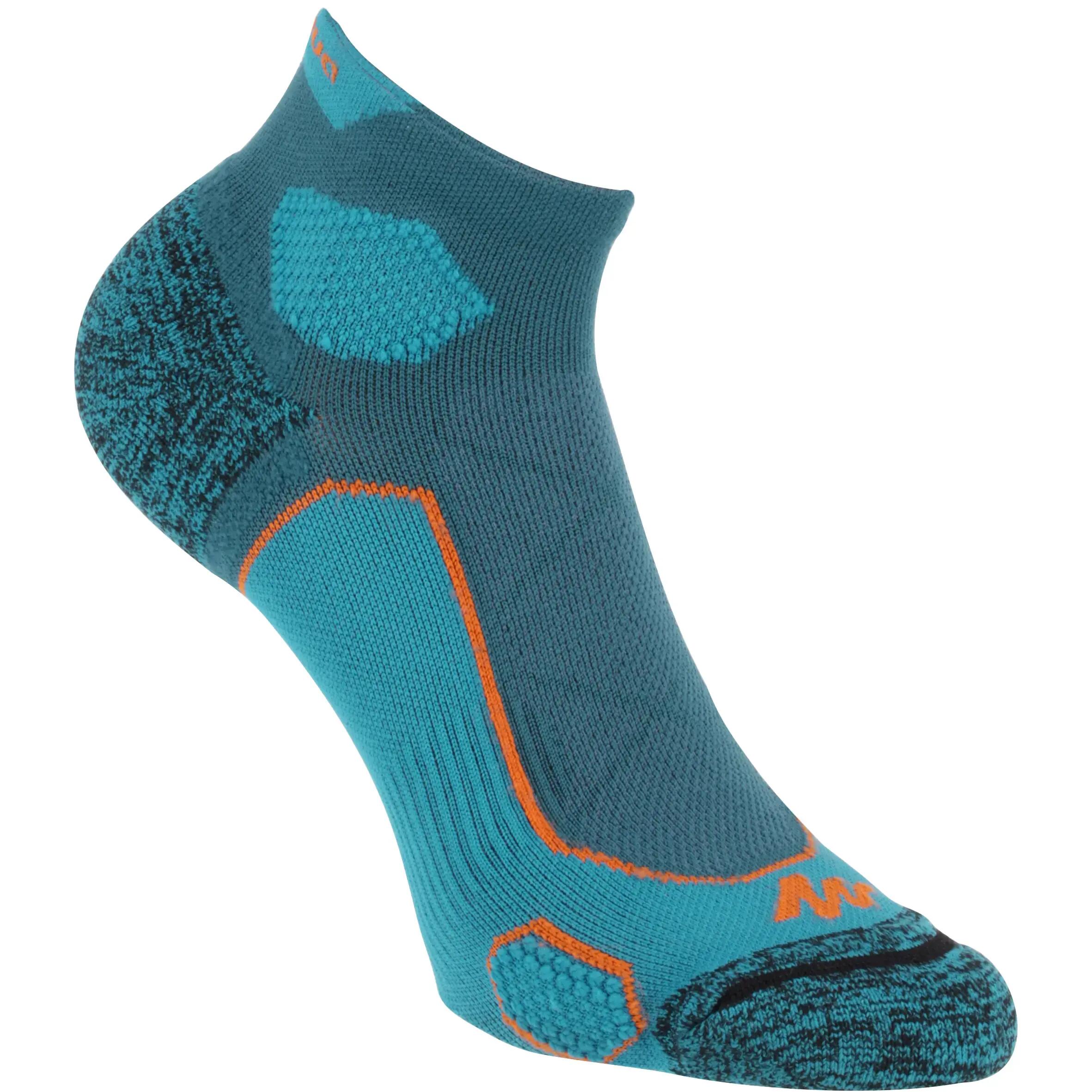 2 pairs of mountain hiking adult mid upper socks Forclaz 500 Blue 2/7