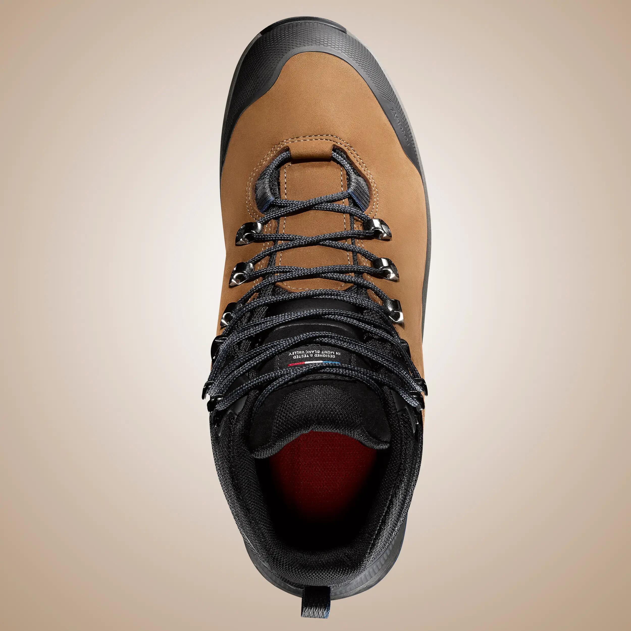 Botas de cuero impermeables de trekking para Mujer Forclaz MT100 café 4/6