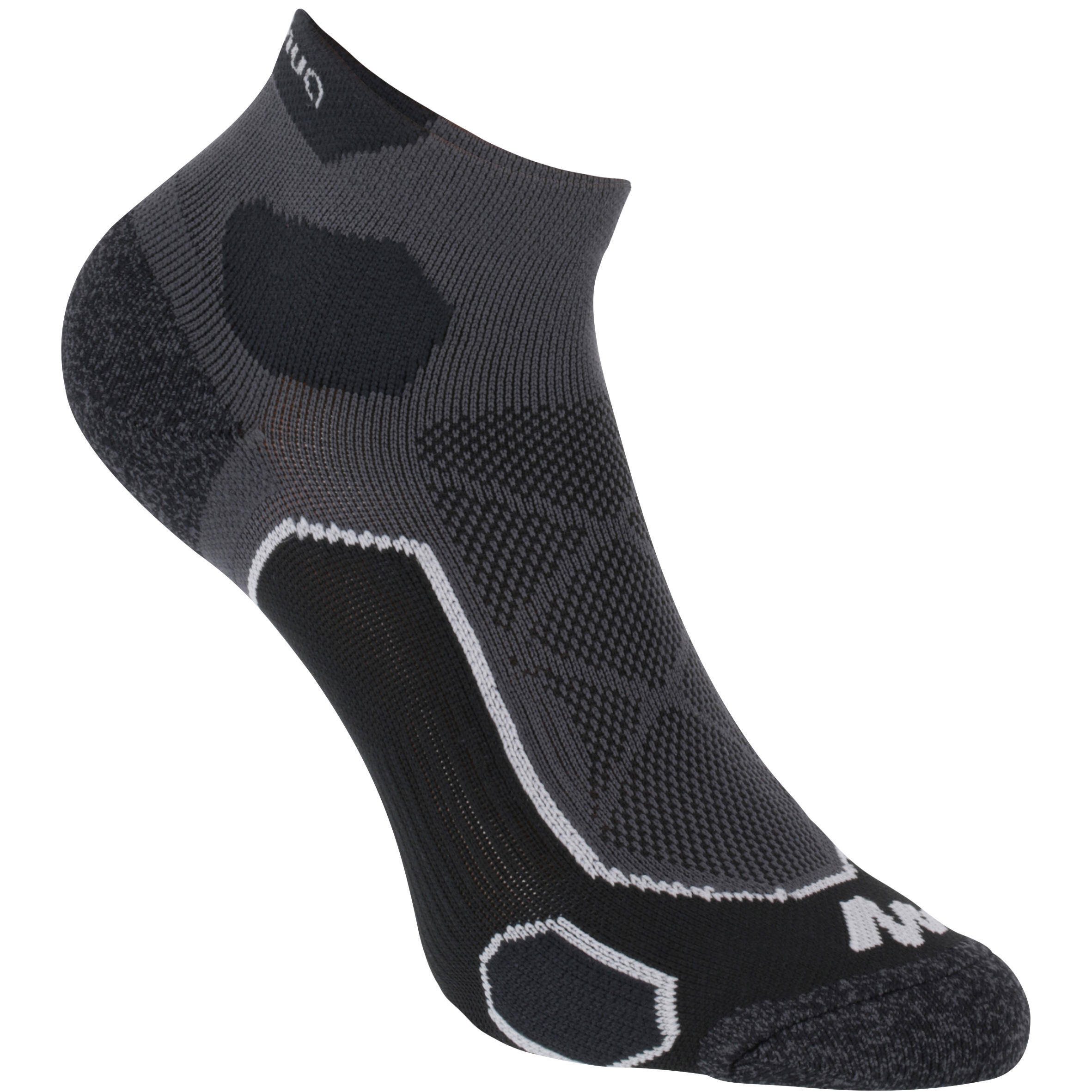 Mid-Length Mountain Hiking Socks. Forclaz 500 2 pairs - Black -  2