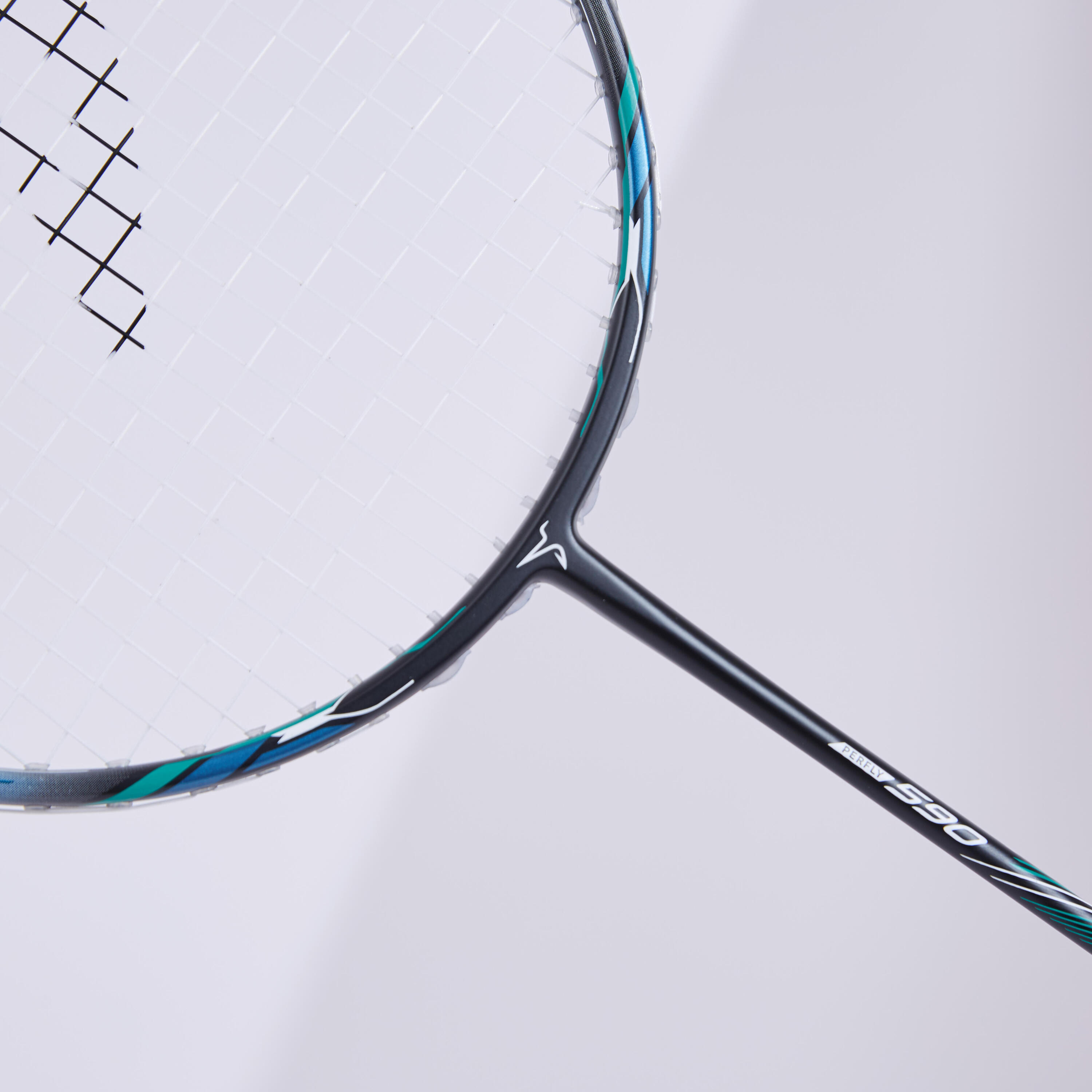 ADULT BADMINTON RACKET BR 590 BLACK GREEN 14/26