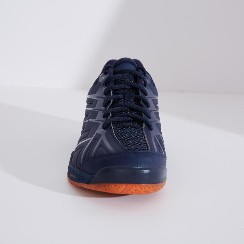 PÁNSKÉ BADMINTONOVÉ BOTY BS590 MAX CONFORT MODRO-ORANŽOVÉ 
