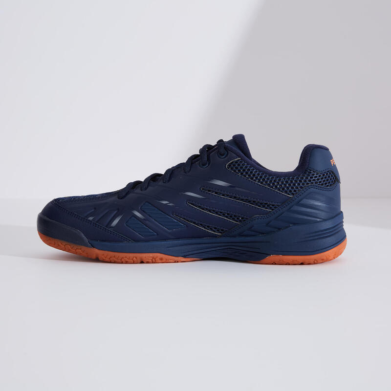 PÁNSKÉ BADMINTONOVÉ BOTY BS590 MAX CONFORT MODRO-ORANŽOVÉ 