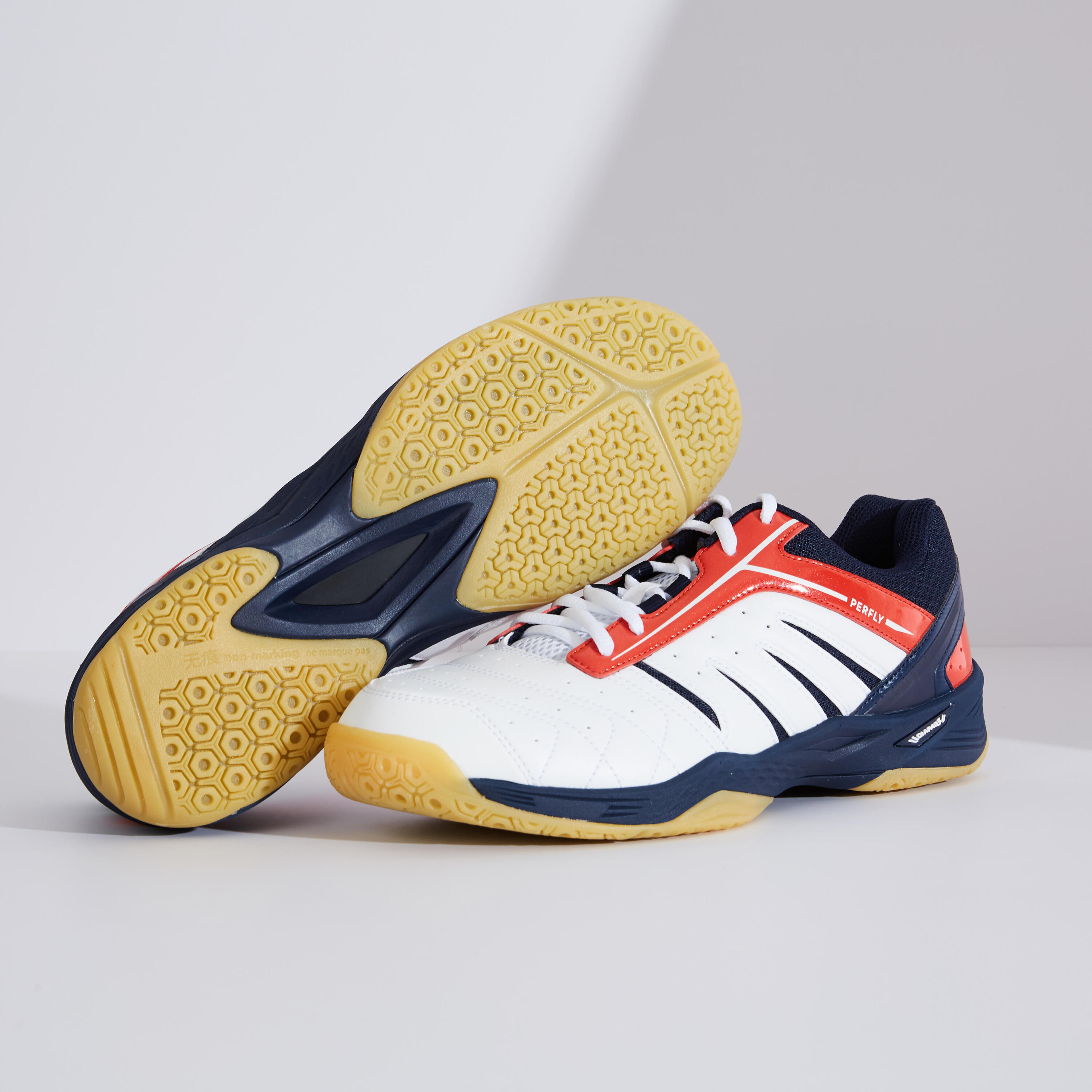 MEN BADMINTON SHOES BS 560 LITE WHITE RED 6/28