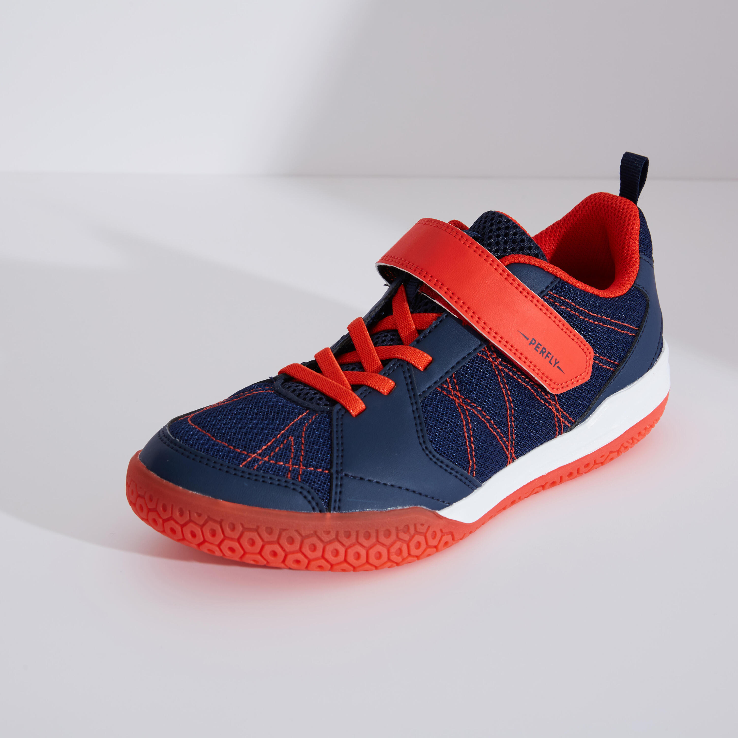 JUNIOR BADMINTON SHOES BS 160 NAVY RED 15/18