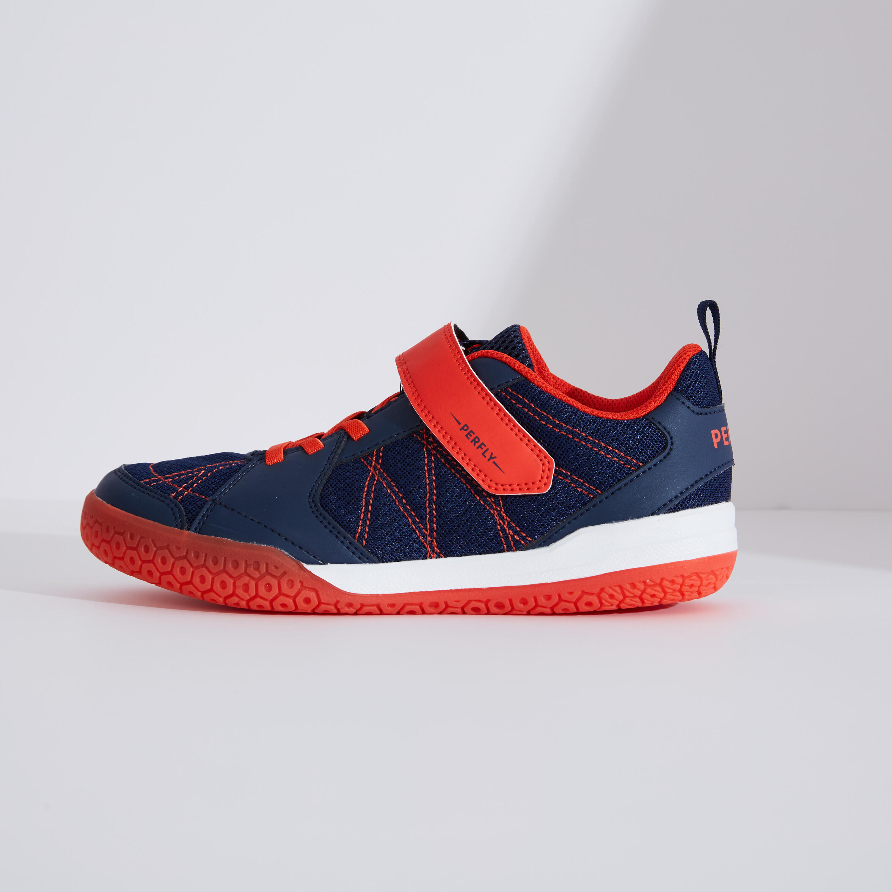 JUNIOR BADMINTON SHOES BS 160 NAVY RED 14/18