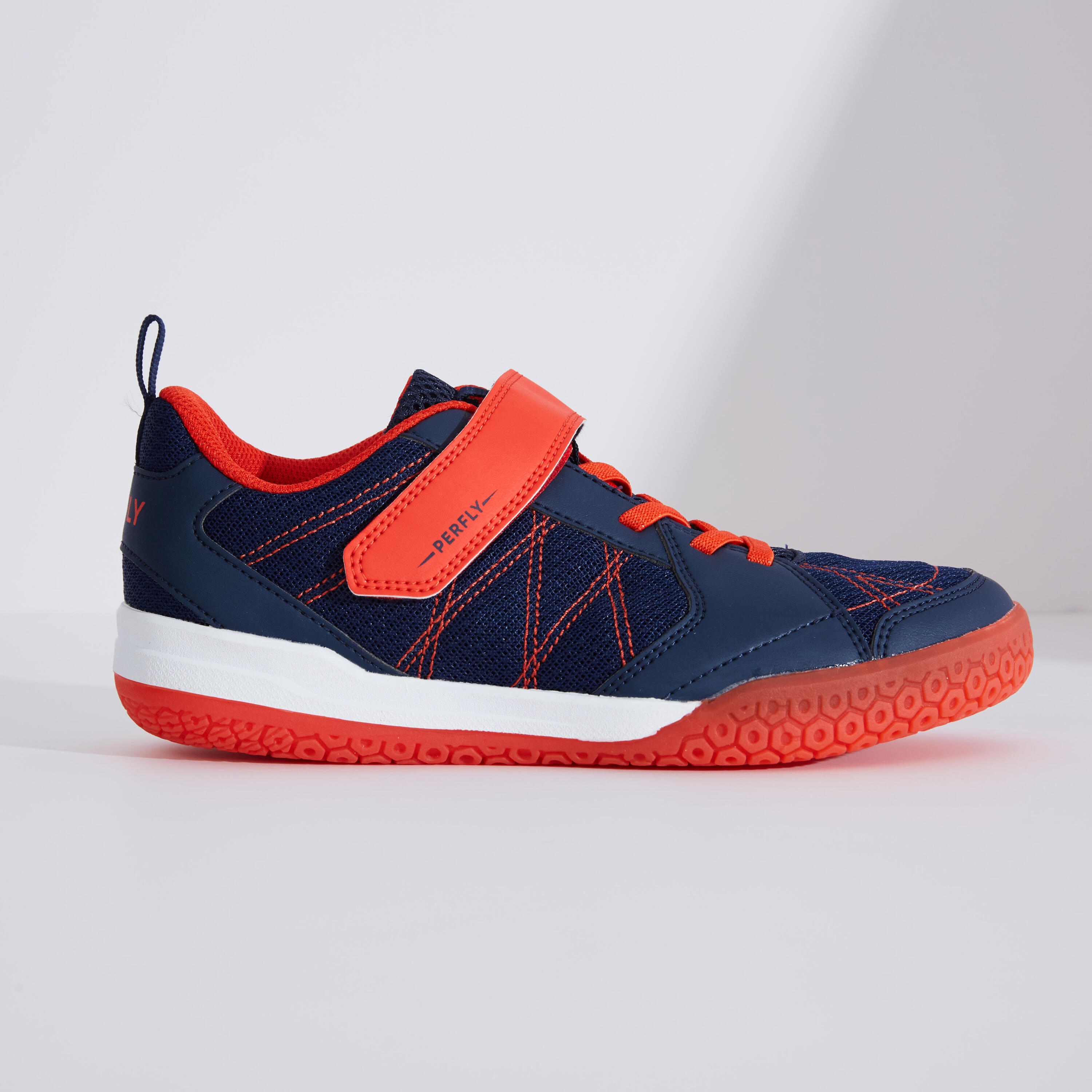 JUNIOR BADMINTON SHOES BS 160 NAVY RED 3/18
