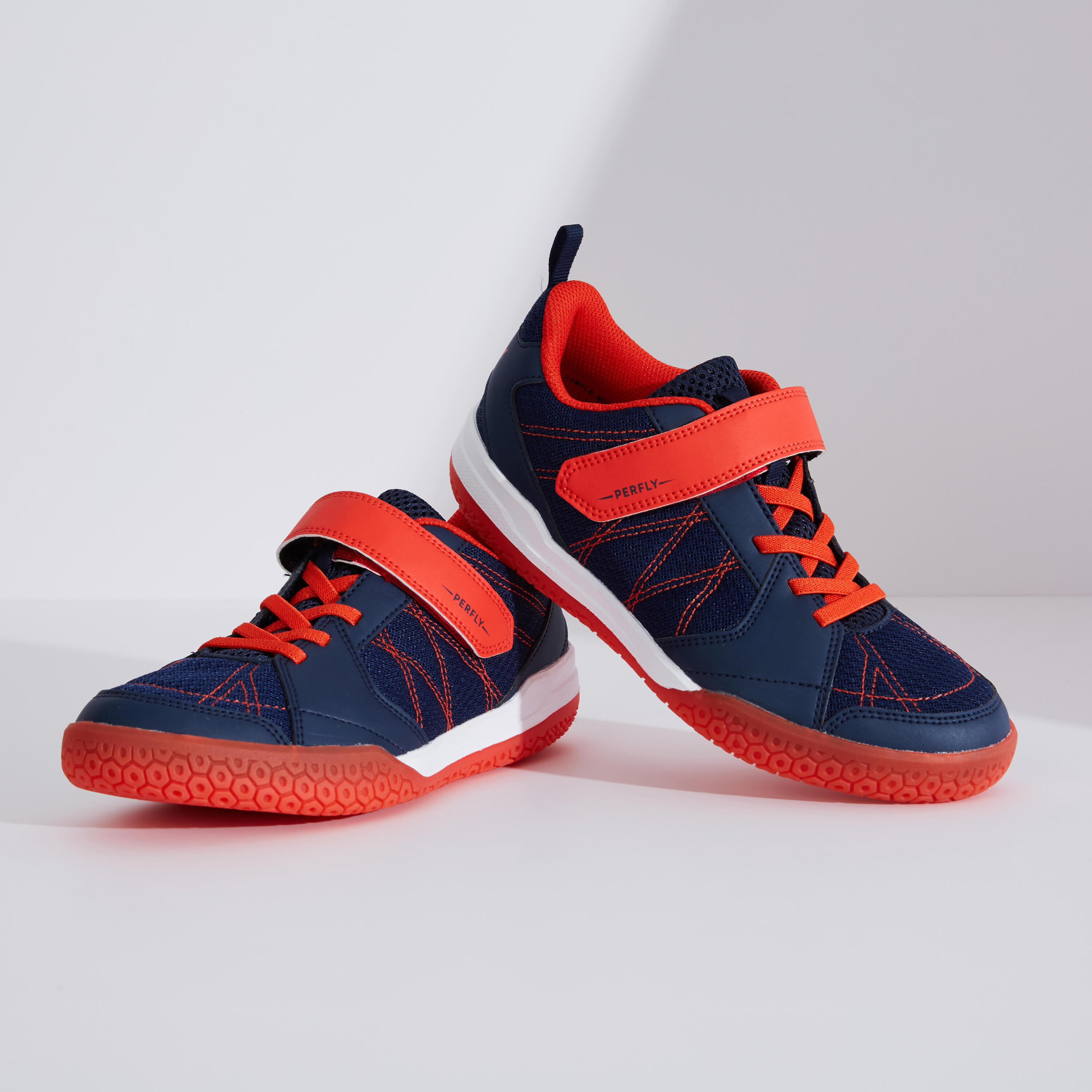 JUNIOR BADMINTON SHOES BS 160 NAVY RED 6/18