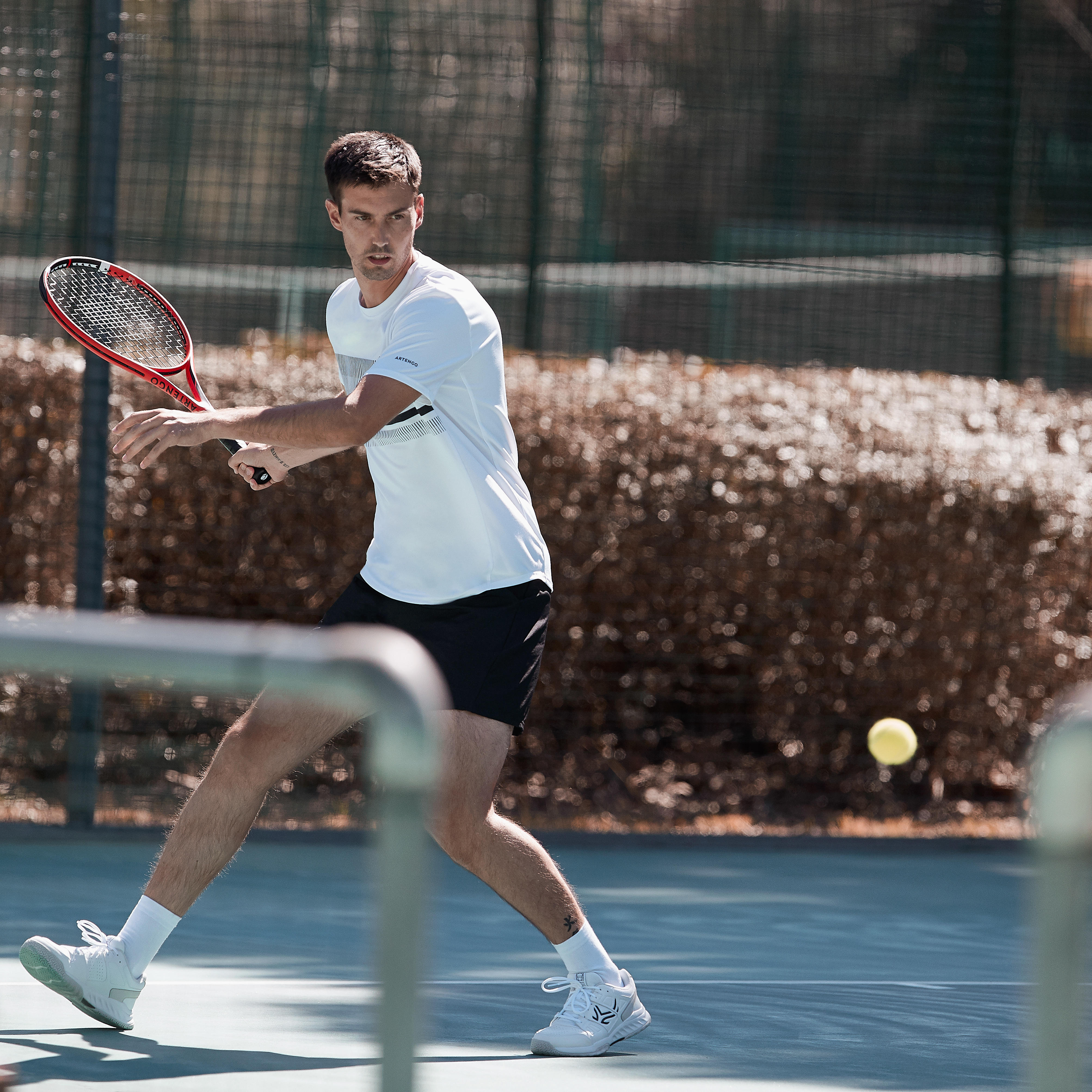 Men's Tennis T-Shirt Essential - TTS 100 White - ARTENGO