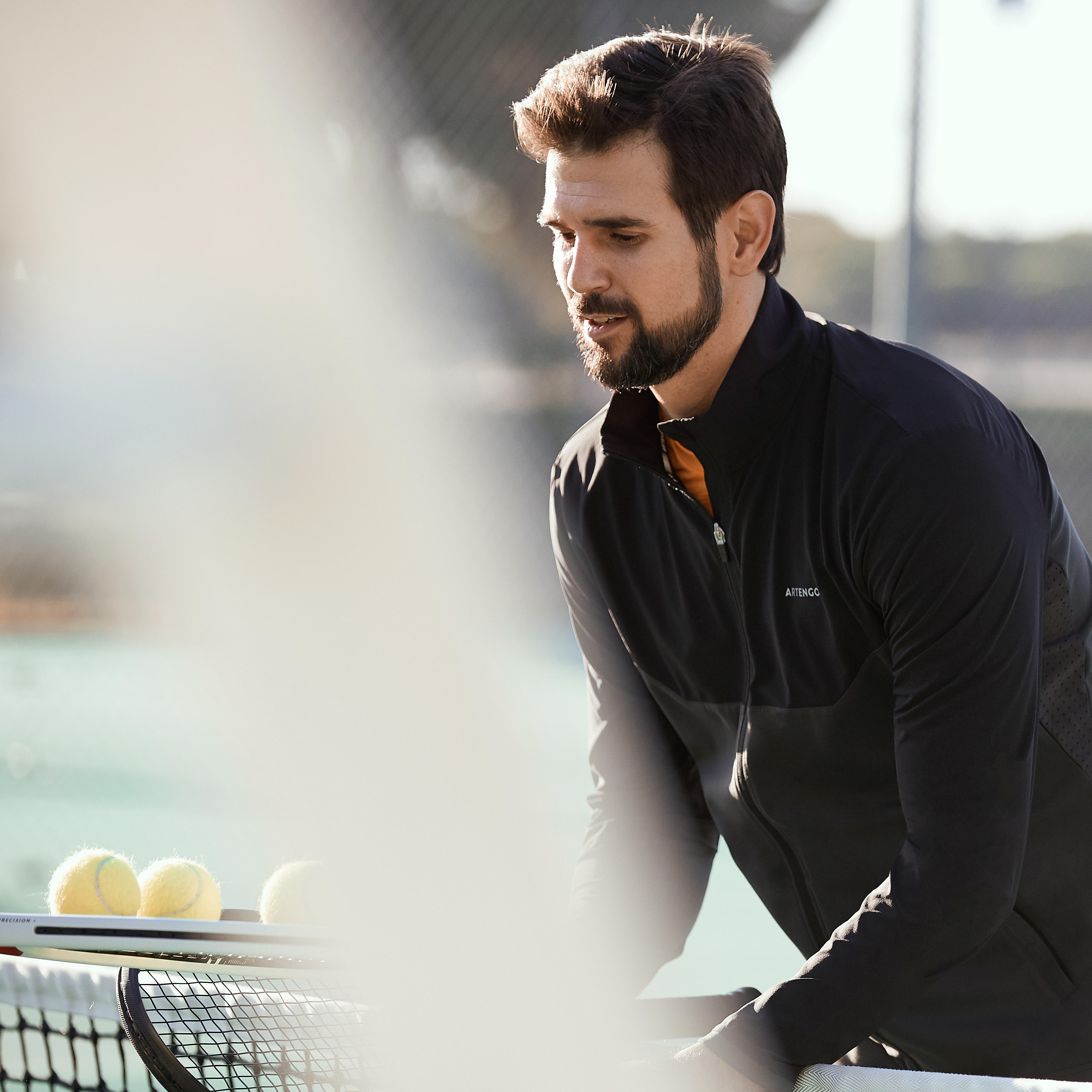 Veste de tennis homme - Essential noir/gris - ARTENGO