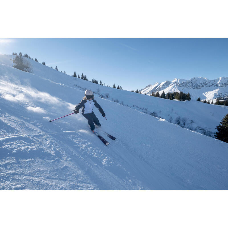 CASACO DE SKI QUENTE E IMPERMEÁVEL - 500 CRIANÇA BRANCO E AZUL