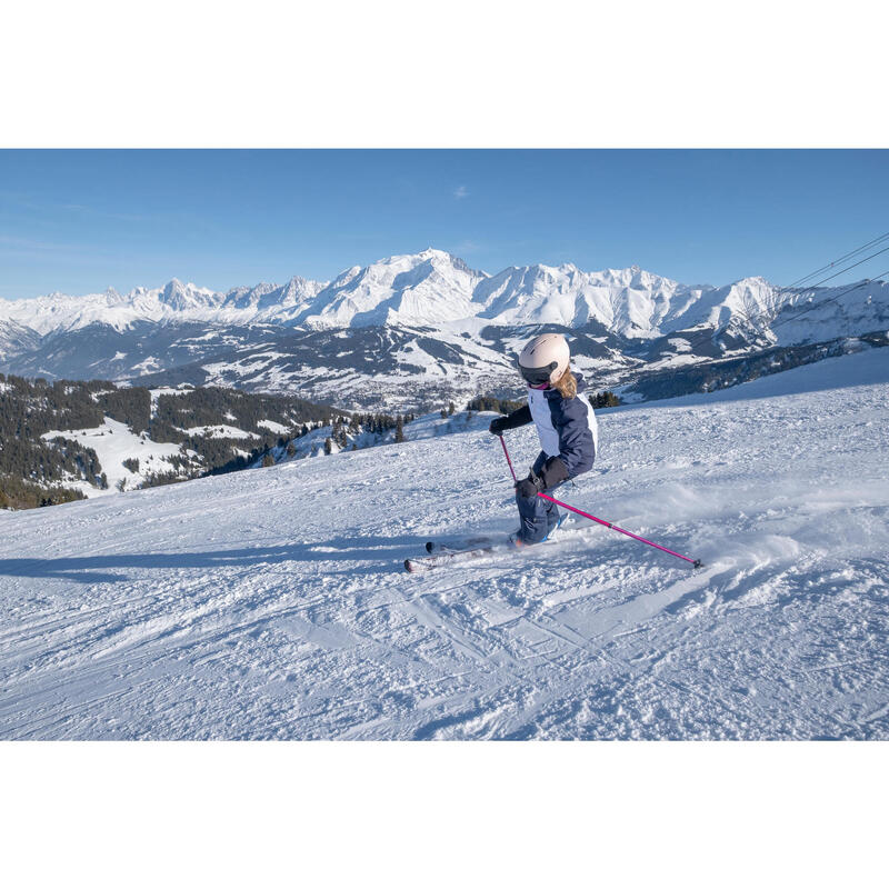 CASACO DE SKI QUENTE E IMPERMEÁVEL - 500 CRIANÇA BRANCO E AZUL