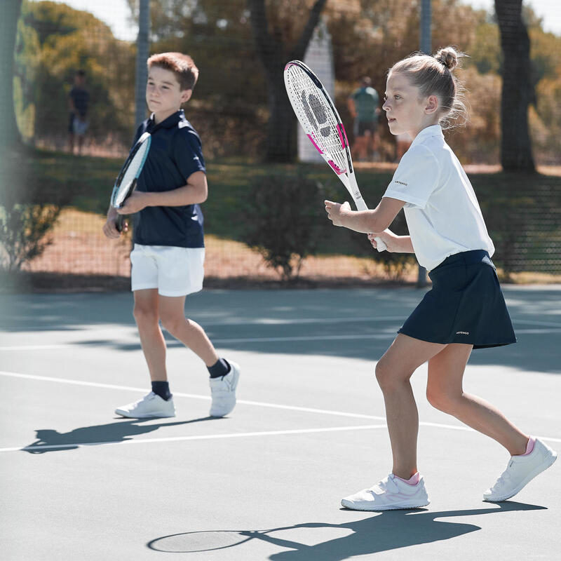 Tennis Poloshirt Kinder TPO 100 weiss