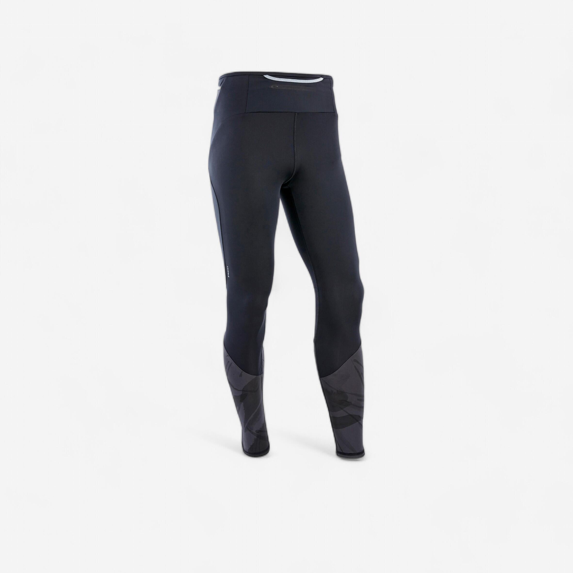 MEN'S TRAIL RUNNING TIGHTS - BLACK/GREY 