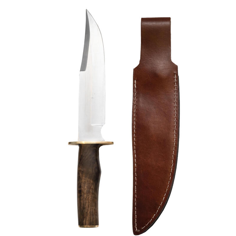 Bowie mes voor de jacht 21 cm notenhout