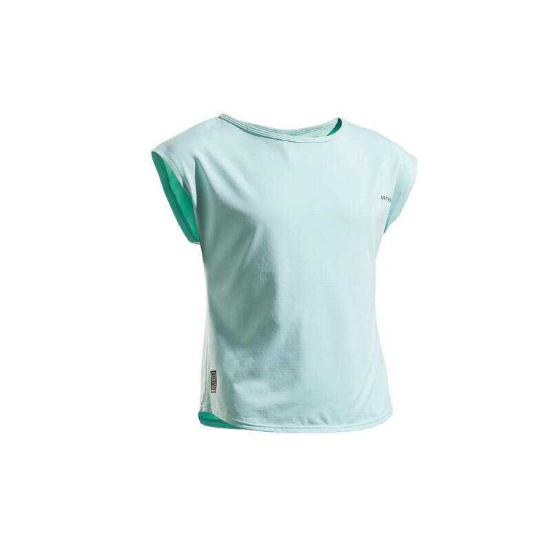 T.SHIRT 500 FILLE TURQUOISE