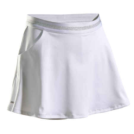 חצאית טניס לילדות דגם TSK500 - לבן