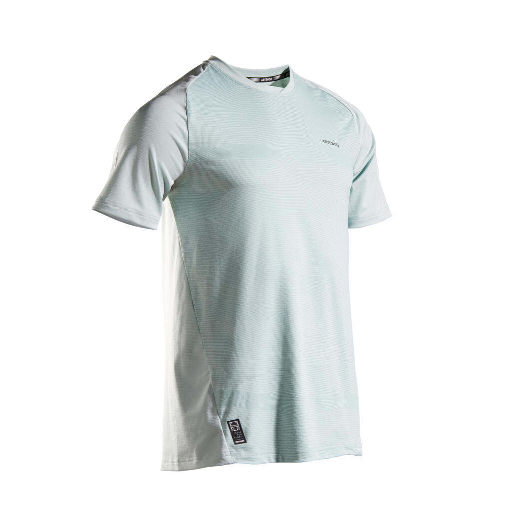 Men's Tennis T-Shirt TTS 500 Dry - Blue/Tartan