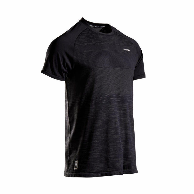 Camiseta de tenis manga corta Hombre TTS 500 soft Artengo negro