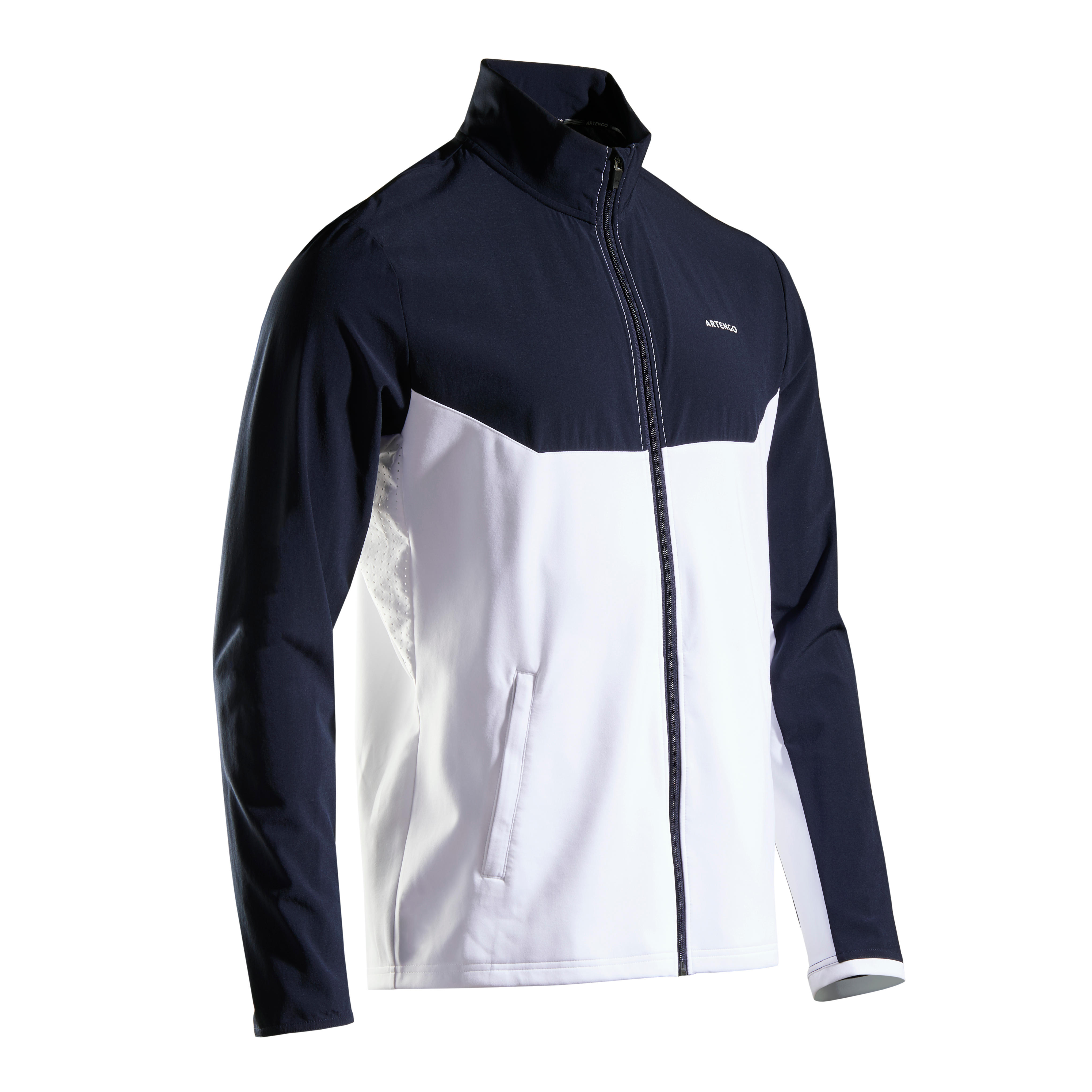 Jachetă Tenis T500 Albastru-Alb Bărbați ARTENGO imagine noua