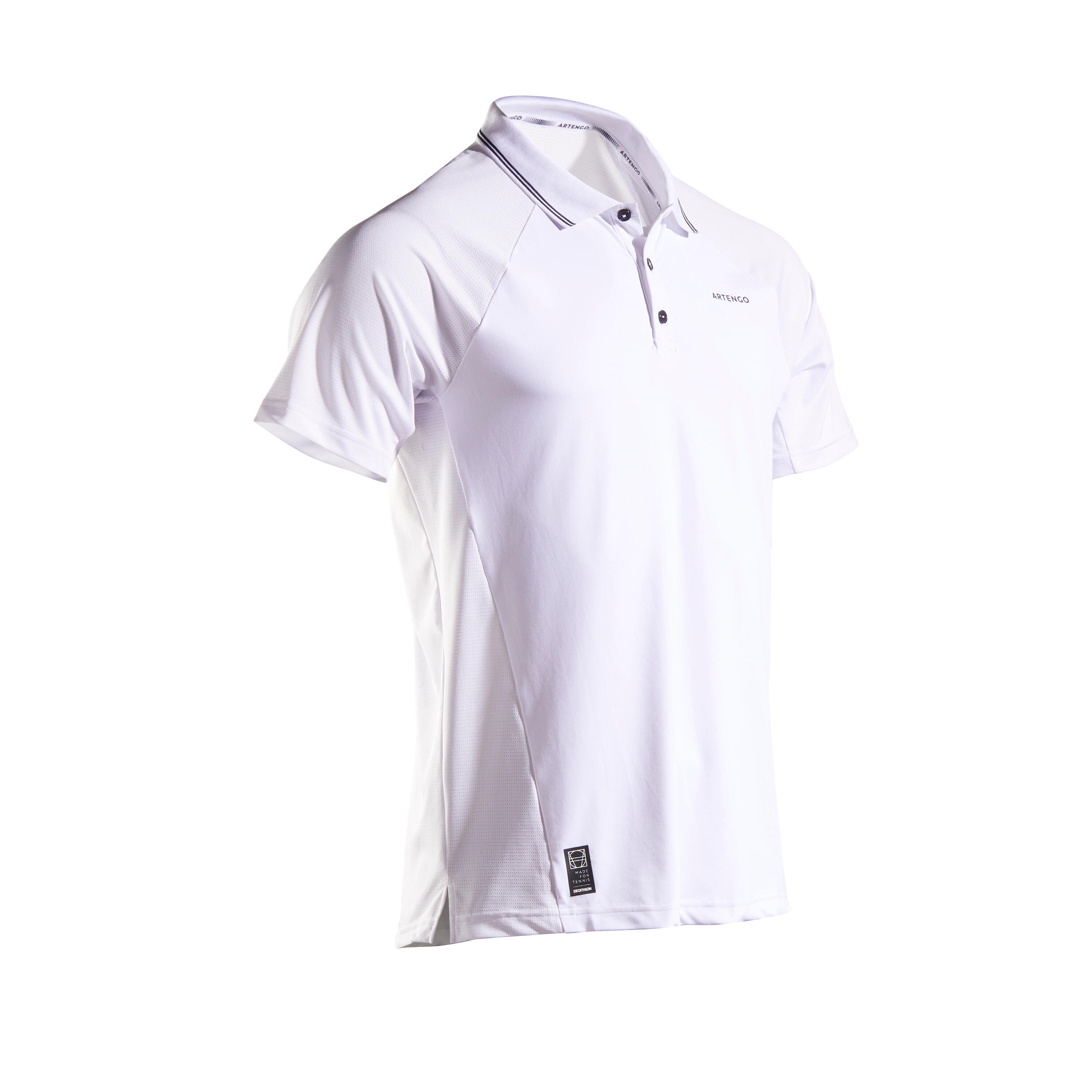 ARTENGO Men's Tennis Polo Shirt TPO 500 Dry - White