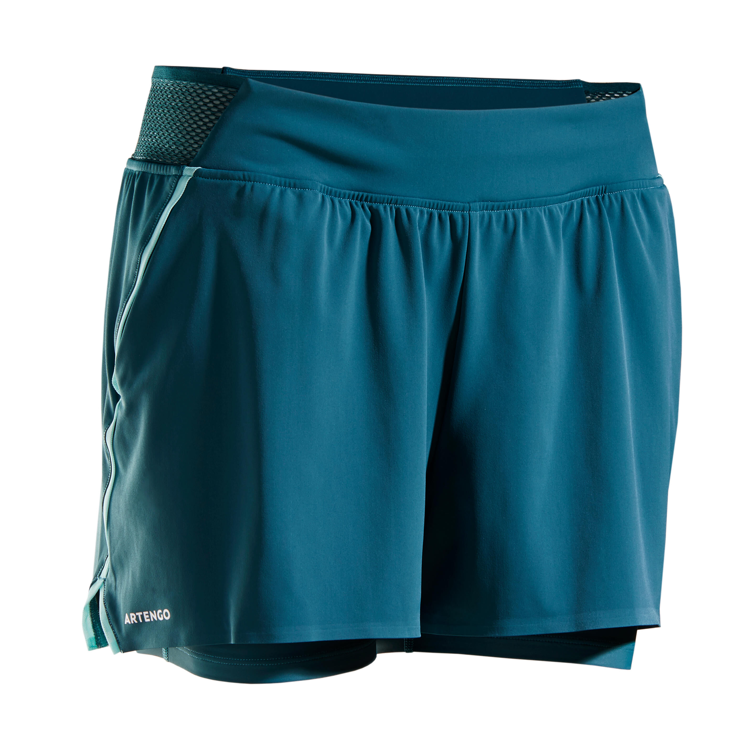 ARTENGO Women's Tennis Lightweight 2-in-1 Shorts Light 900 - Green