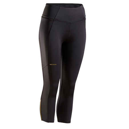 Women's Tennis Quick-Dry Cropped Leggings Hip Ball - Black