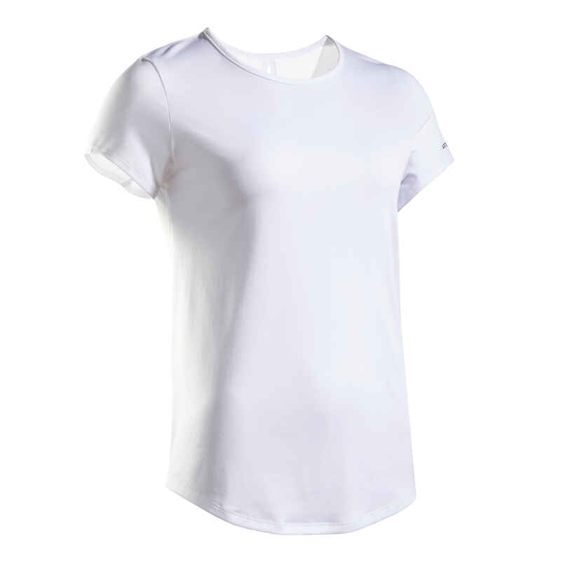 Tennis T-Shirt Damen TS DRY 100 weiss