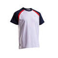 T-SHIRT 500 JUNIOR vit/marinblå
