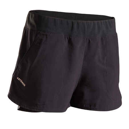 Tennis-Shorts Damen - Dry 500 schwarz