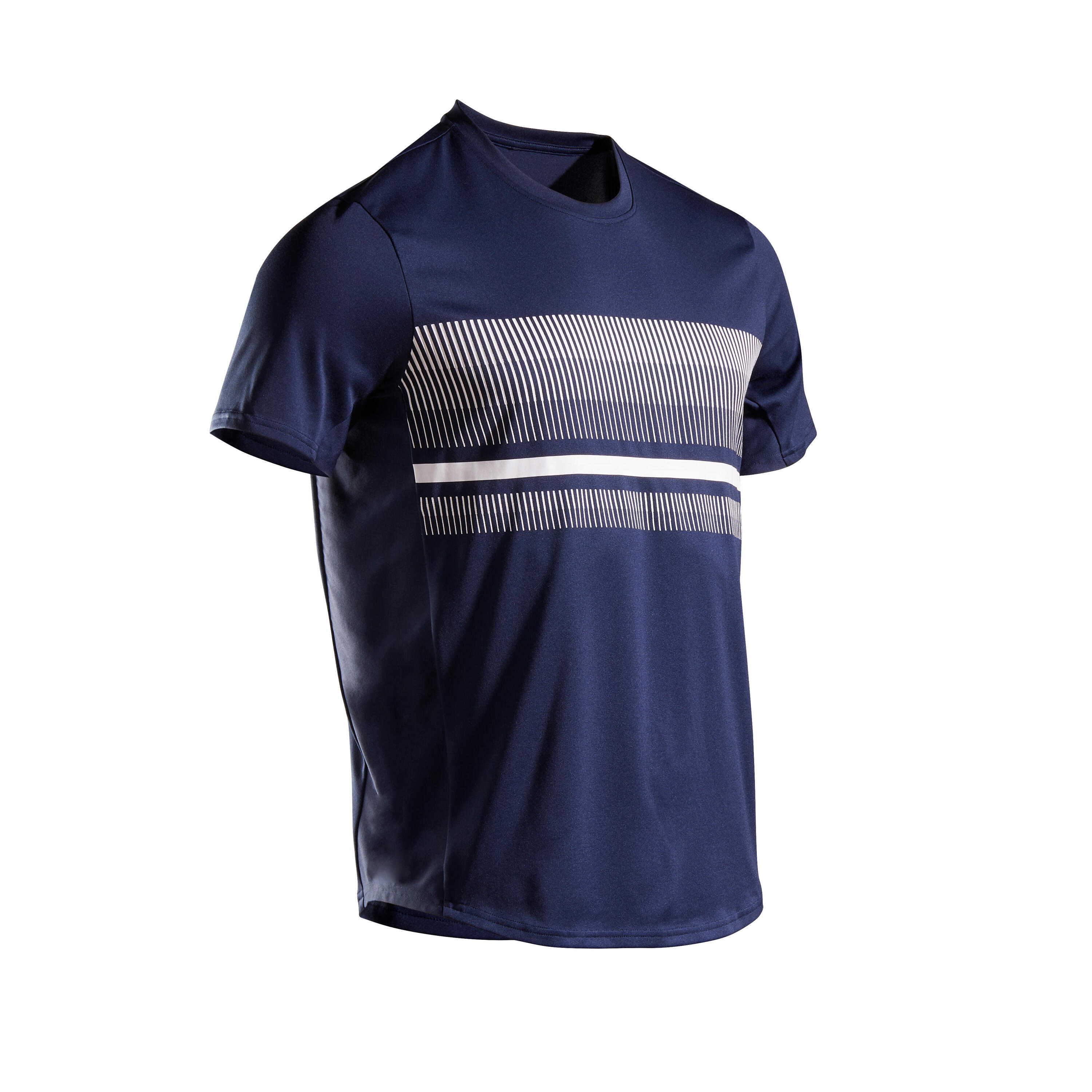 Camiseta de tenis manga corta transpirable hombre Artengo TTS100 azul marino 8/9