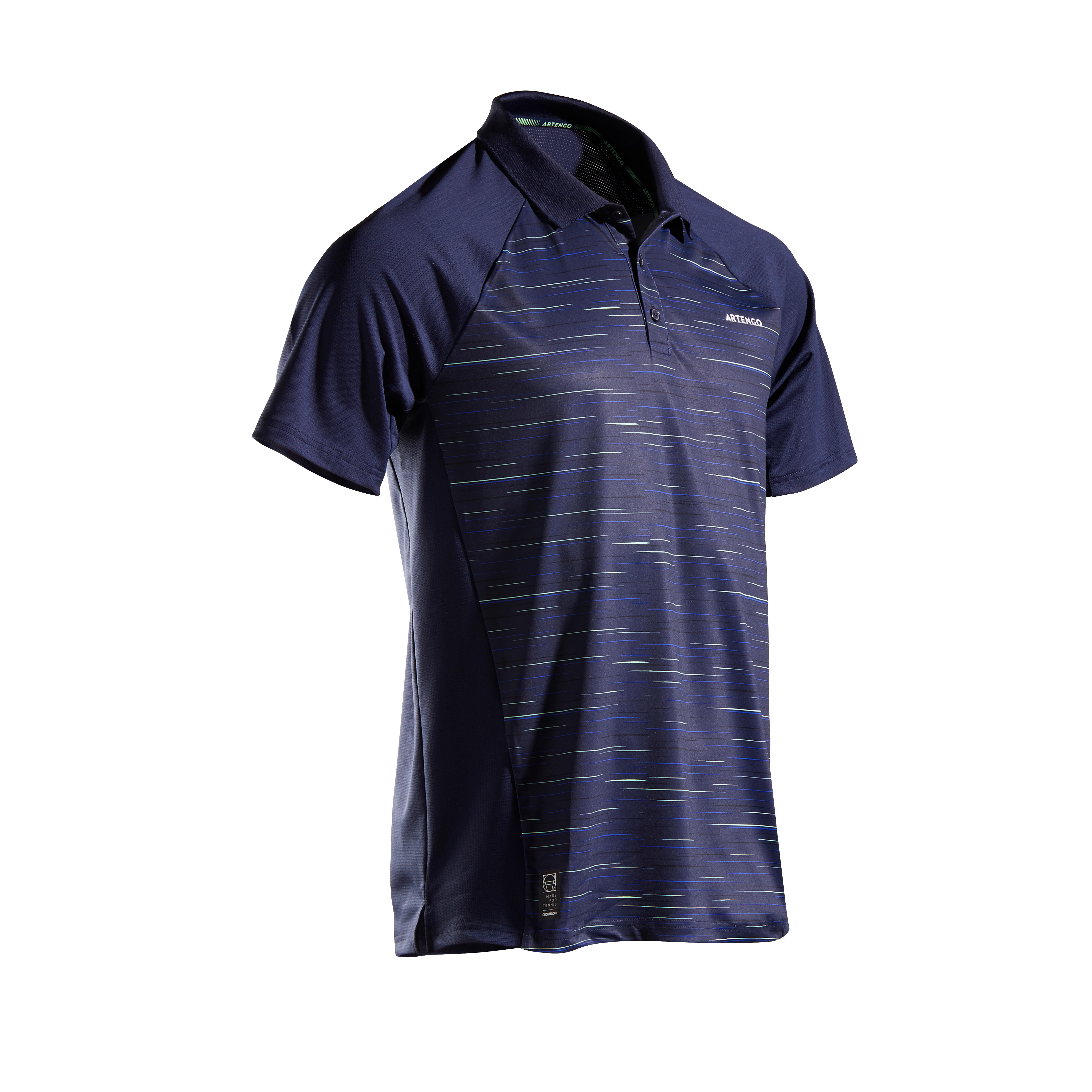 Men's Tennis Polo Shirt TPO 500 Dry - Blue Graphic
