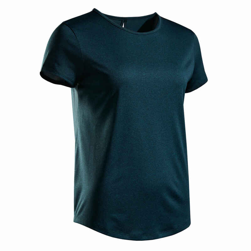 Tennis T-Shirt Damen - Dry Essentiel 100 dunkelgrün