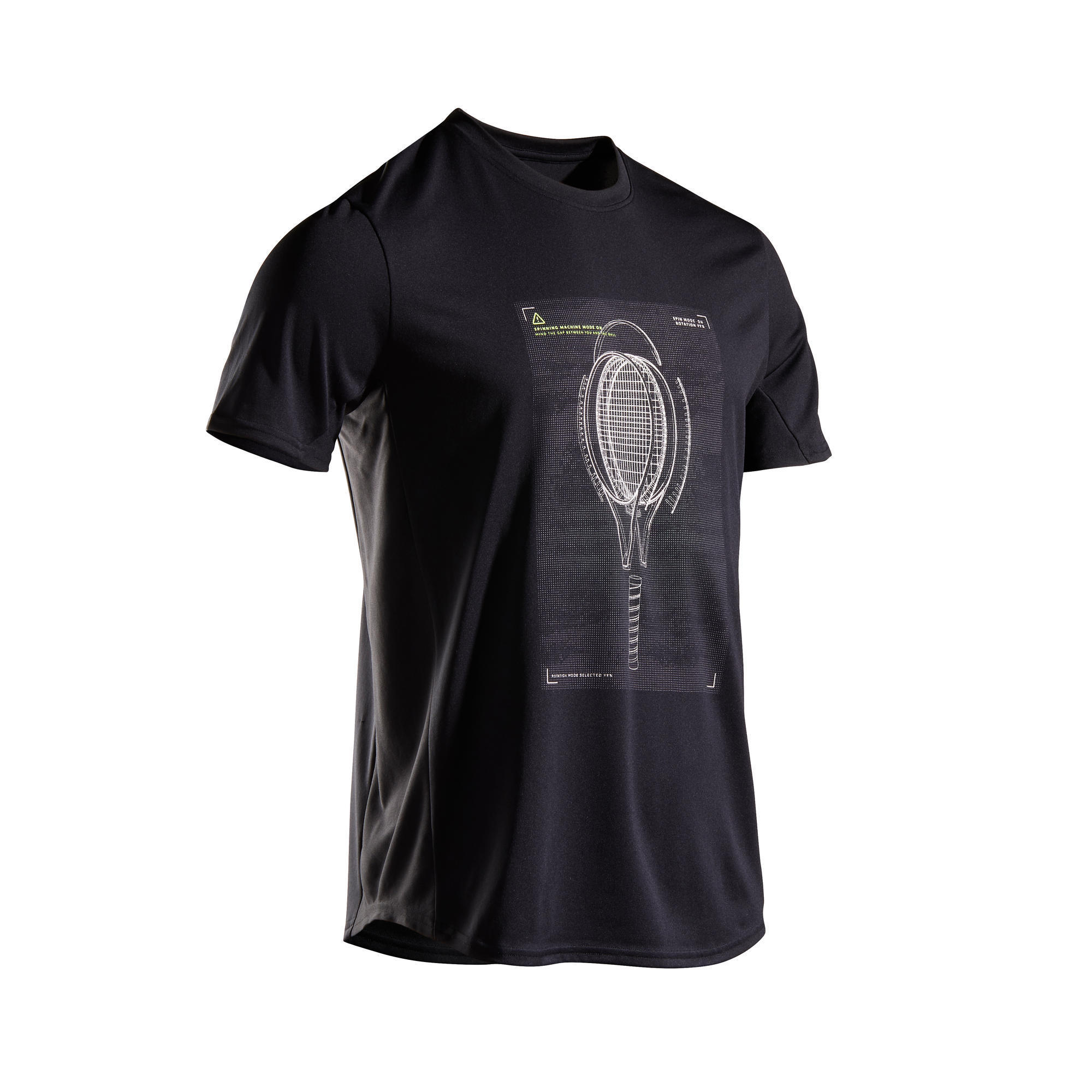 Tricou Tenis TS100 Negru Bărbaţi