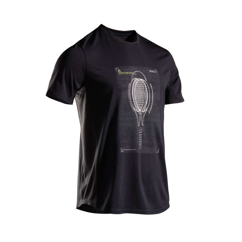 ROUPA DE TÉNIS TODO O TIPO DE CLIMA HOMEM Badminton - TTS100 PRETO ARTENGO - Roupa de Badminton