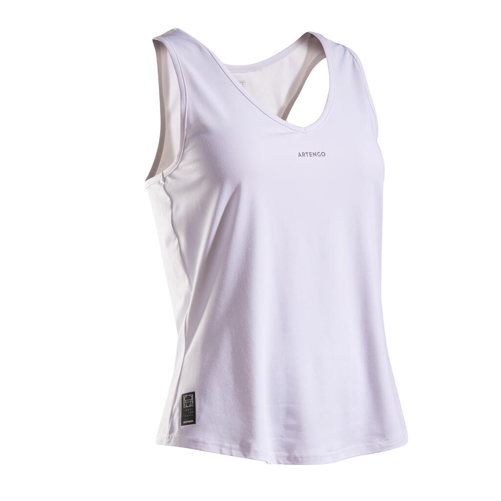 Women's Tennis Quick-Dry Tank Top Dry 500 - White