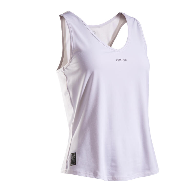 Débardeur tennis dry femme - Dry 500 blanc