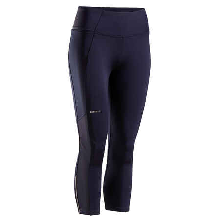 Women's Tennis Quick-Dry Cropped Leggings Dry Hip Ball - Blue/Black