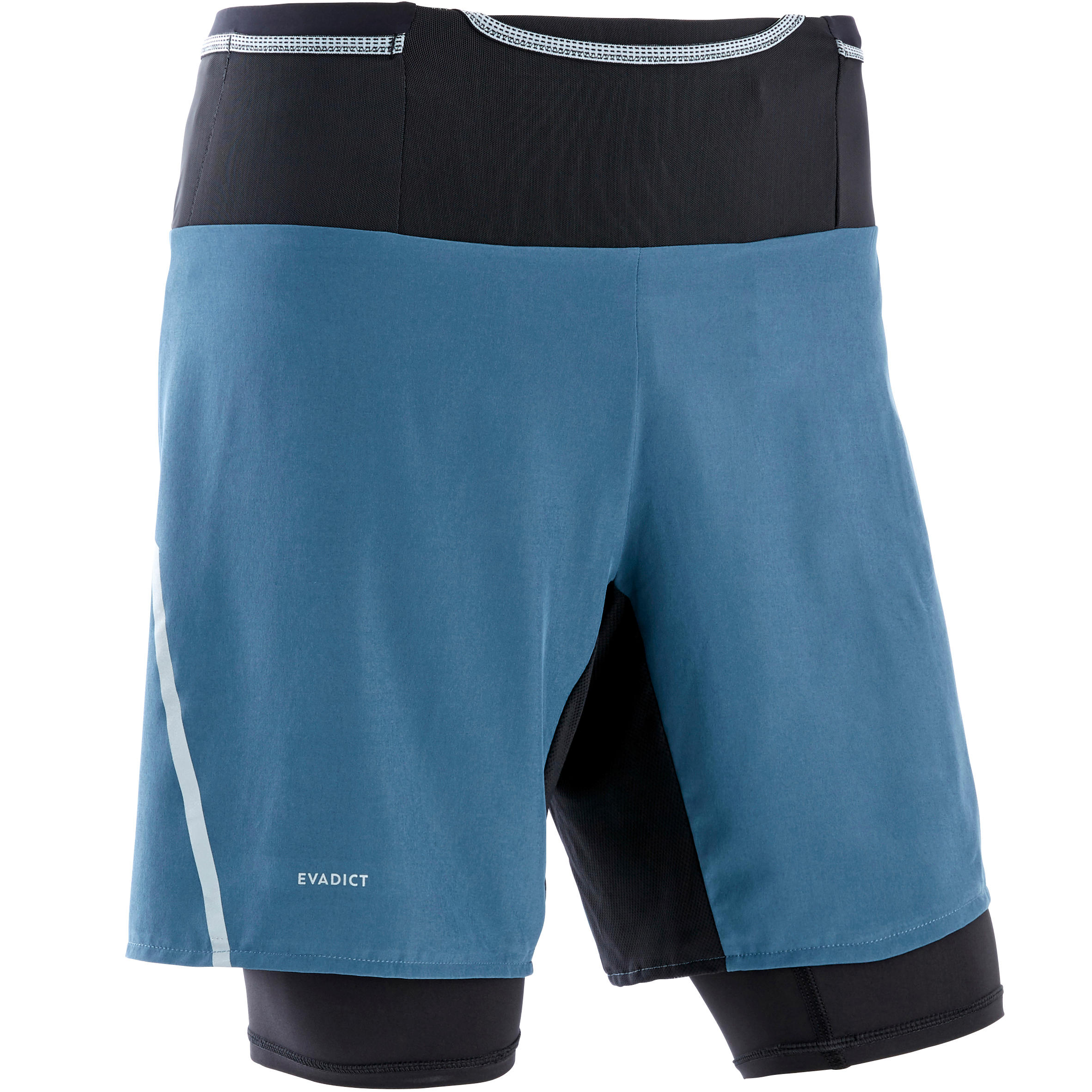 EVADICT MEN'S COMFORT TRAIL RUNNING TIGHT SHORTS - GREY/BLUE