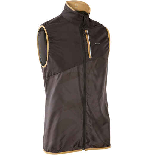 
      MEN'S TRAIL RUNNING SLEEVELESS WINDPROOF JACKET - GREY BLACK 
  