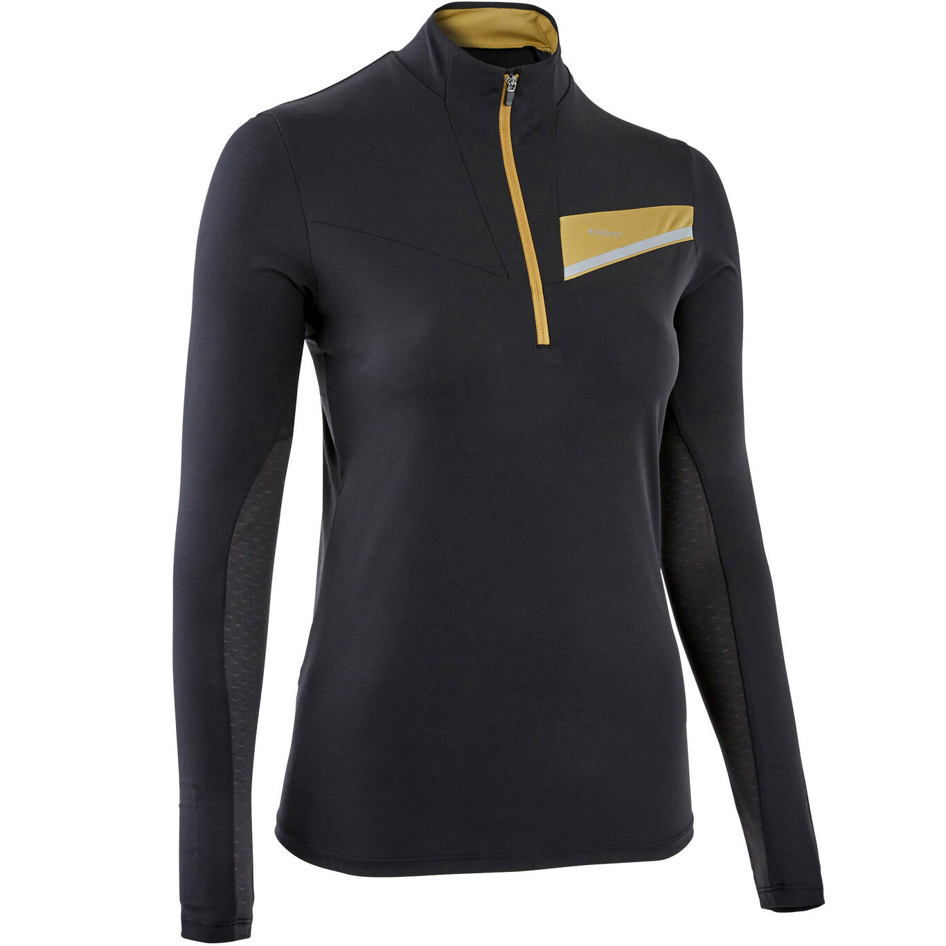 WOMEN'S LONG-SLEEVED TRAIL RUNNING ZIP JERSEY - BLACK/BRONZE