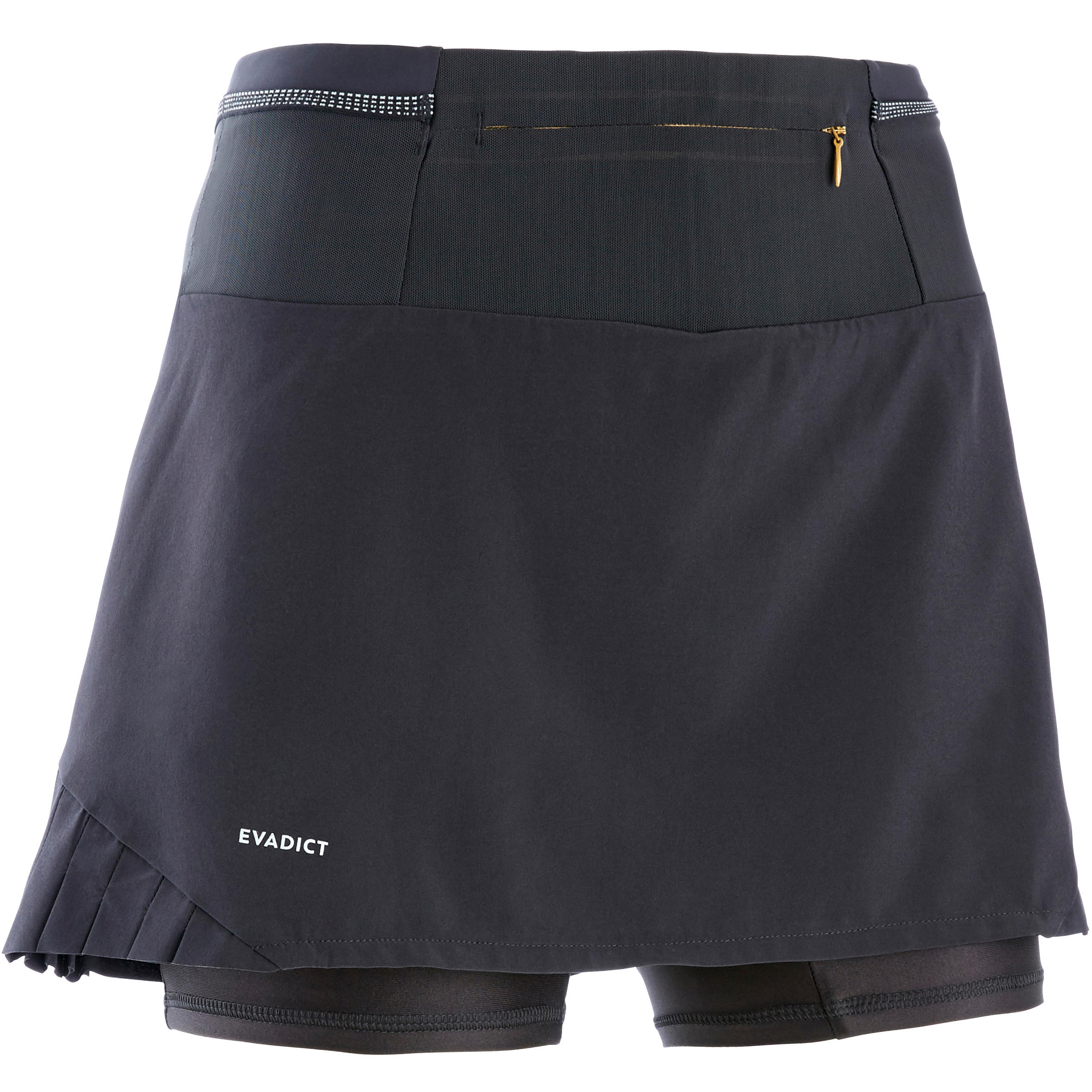 Falda-Short Trail Running Mujer Negro/Bronce - Decathlon