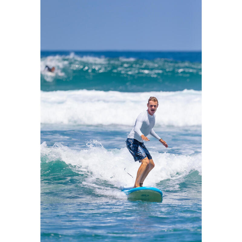 Rashguard voor surfen voor heren 100 lange mouwen wit