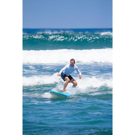 Tee Shirt anti UV homme manches longues surf 100 blanc